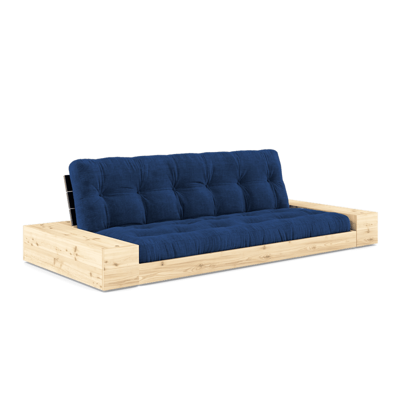 Karup Design BASE NOIR NUIT LAQUÉ W. 2 SIDEBOXES CLAIR W. MATELAS MIXTE 5 COUCHES BLEU ROYAL