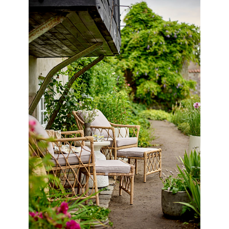 Bloomingville Belluce Loungesessel mit Fußhocker, natur