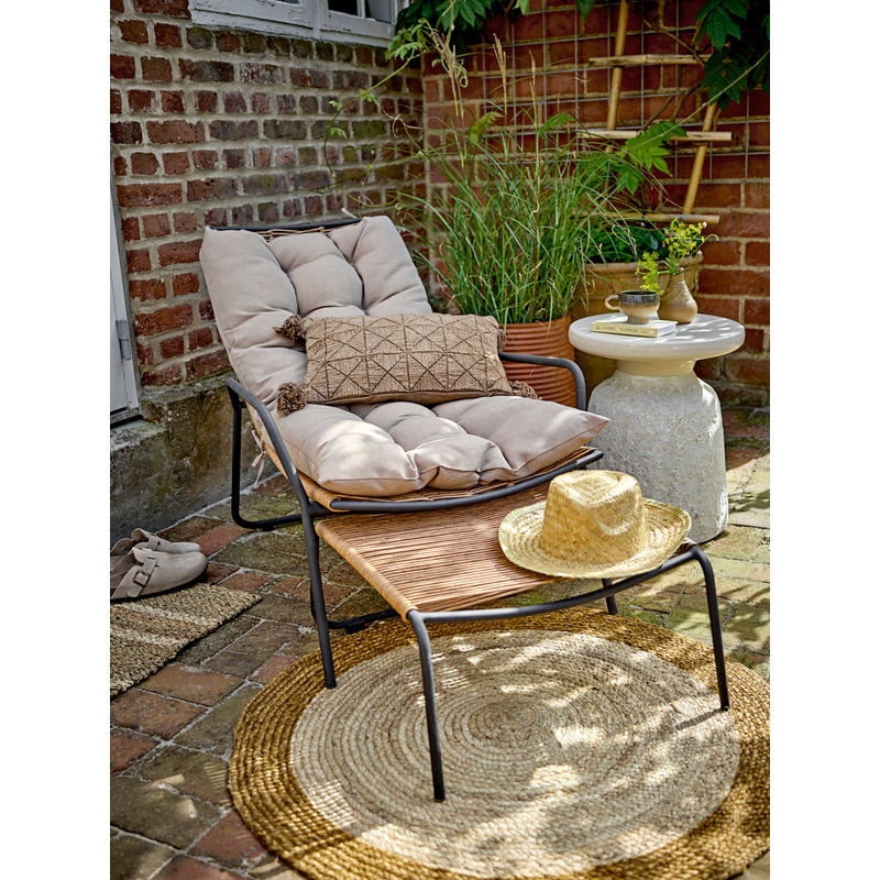 Bloomingville Boel chaise longue avec tabouret, métal