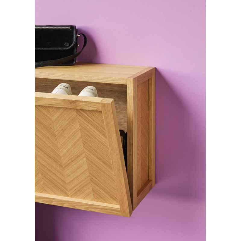 Hübsch Herringbone schoenenkast, naturel hout