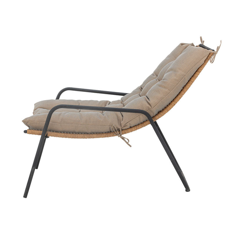 Bloomingville Boel chaise longue avec tabouret, métal