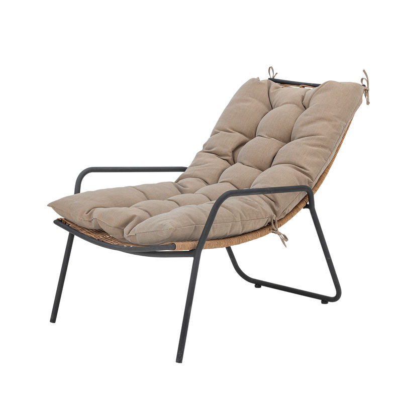 Bloomingville Boel chaise longue avec tabouret, métal
