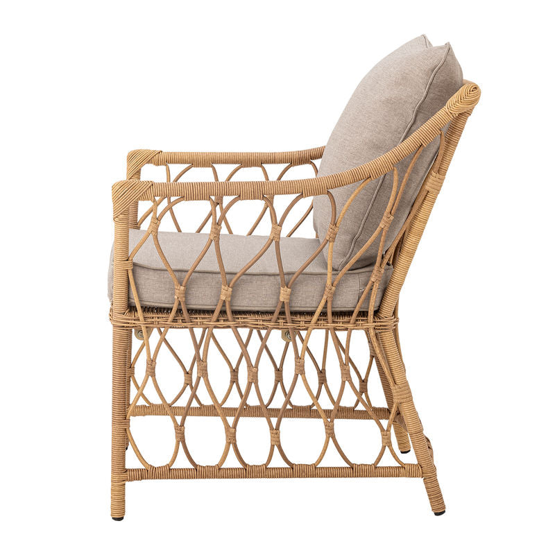 Bloomingville Belluce Loungesessel mit Fußhocker, natur