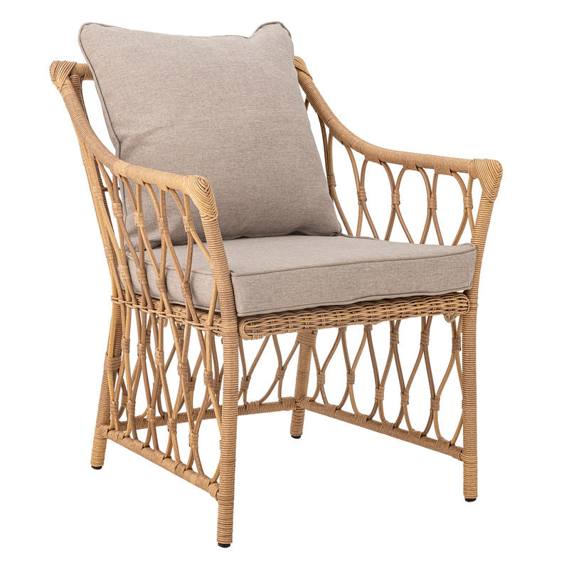 Bloomingville Belluce Loungesessel mit Fußhocker, natur
