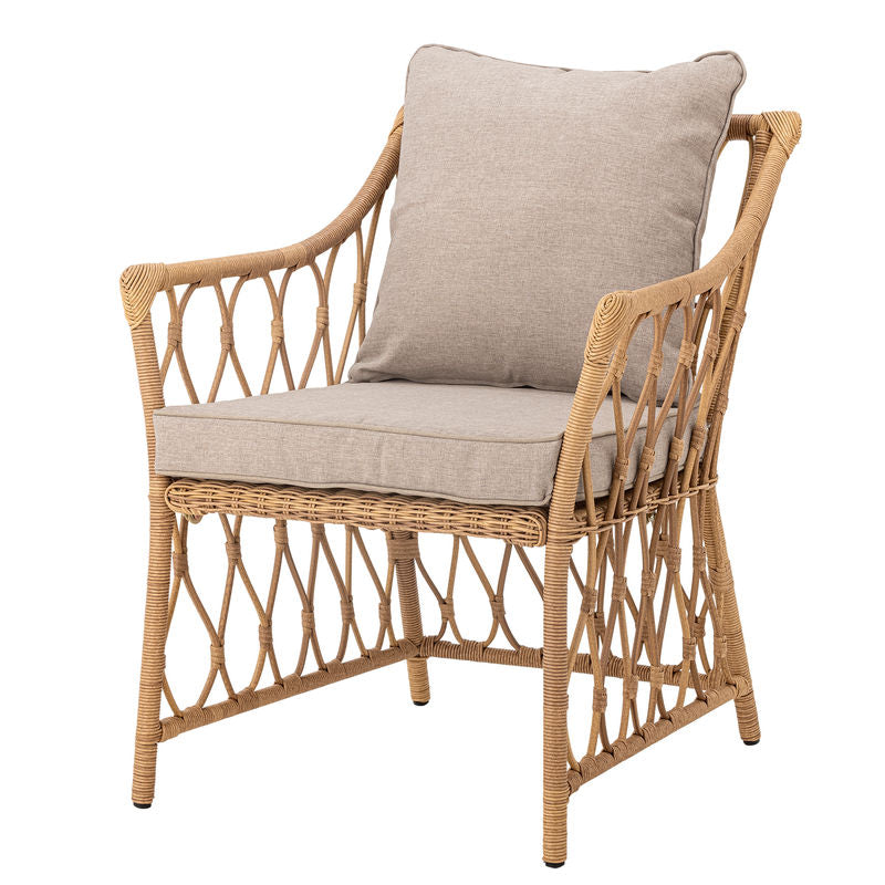 Bloomingville Belluce Loungesessel mit Fußhocker, natur