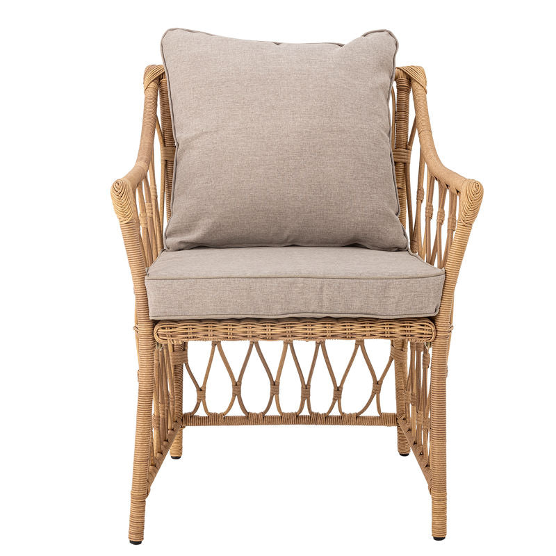 Bloomingville Belluce Loungesessel mit Fußhocker, natur