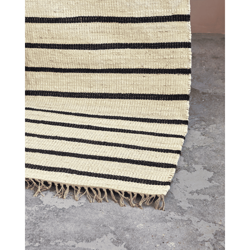 Tapis Sima de House Doctor, Noir, Naturel