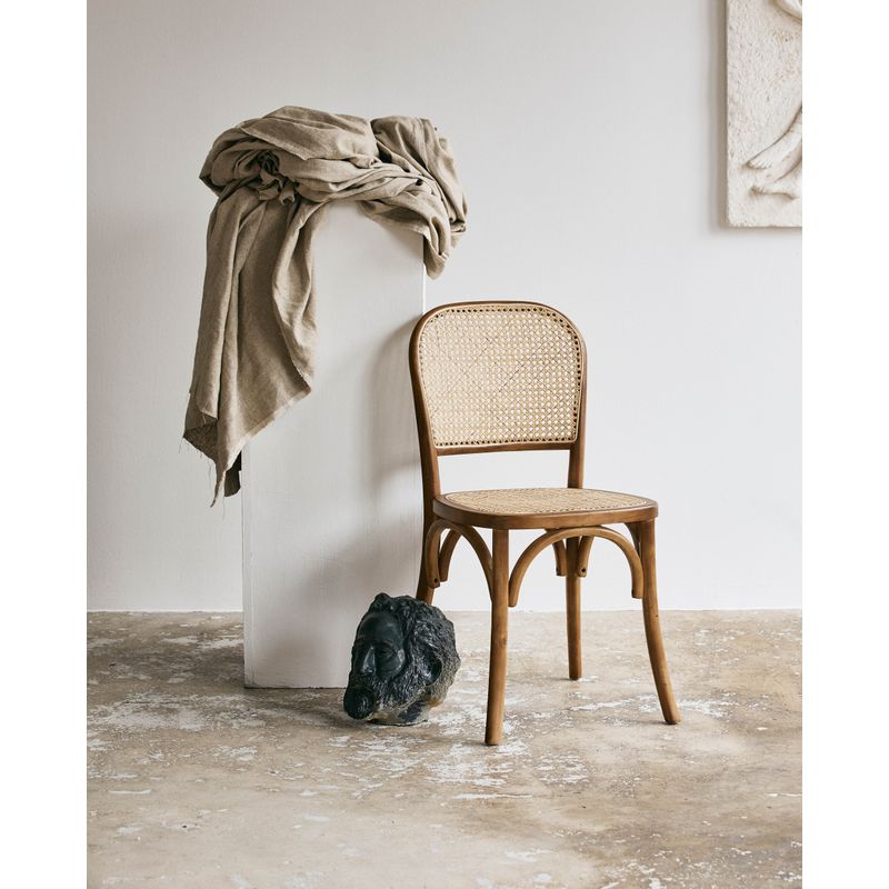 Chaise Nordal Wicky, marron, rotin, bois