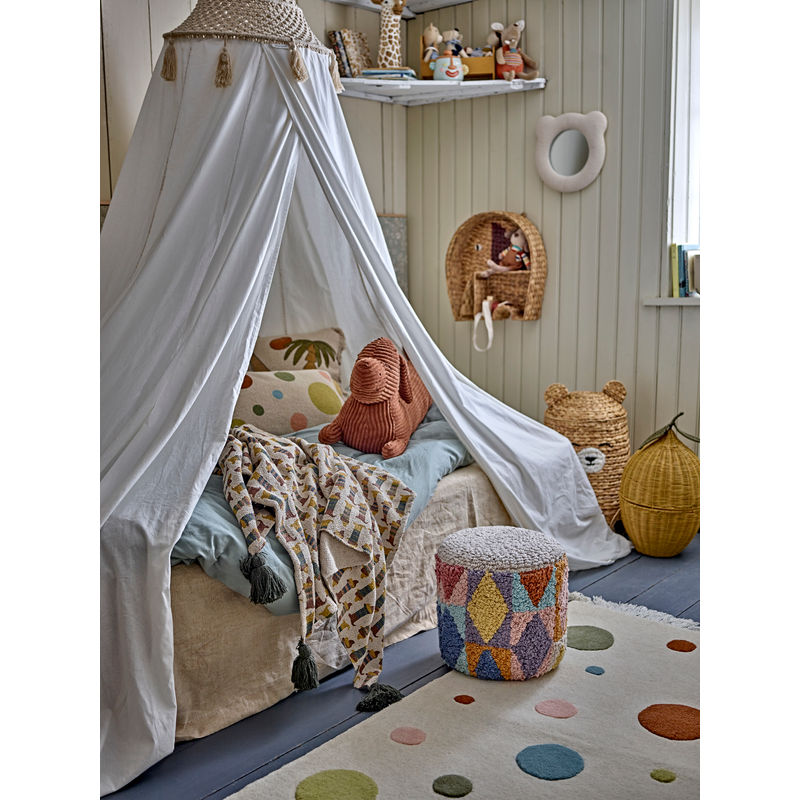 Bloomingville MINI Sage Korb mit Deckel, Gelb, Rattan