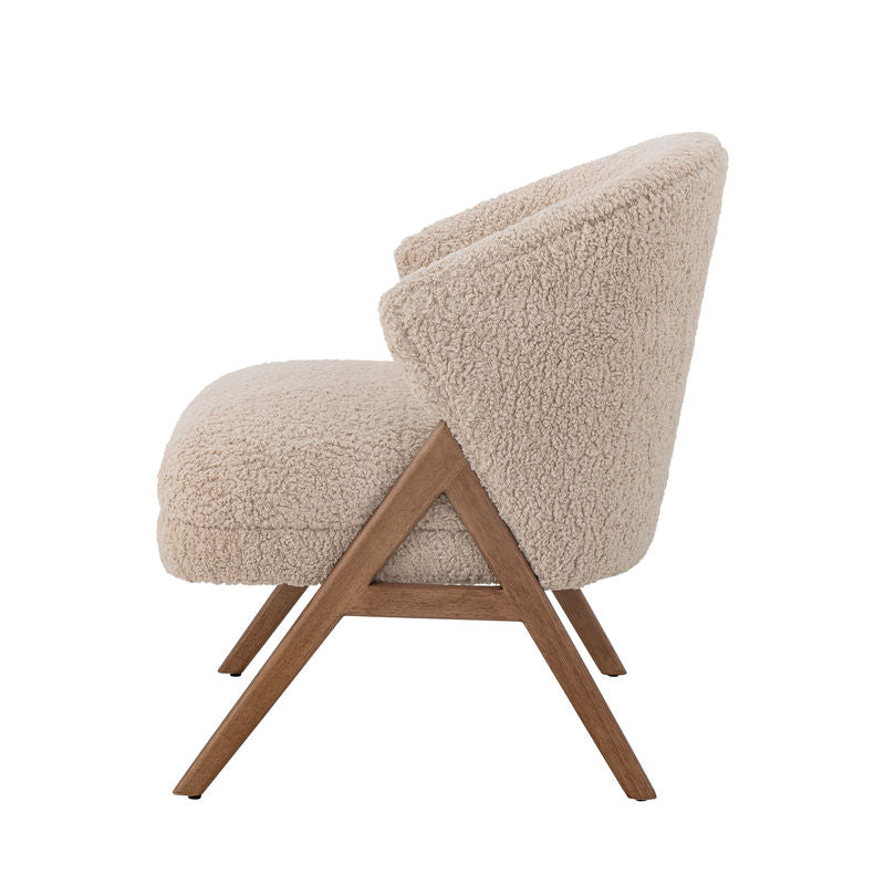 Bloomingville Camino Lounge Stuhl, Natur, Holz, Baumwolle