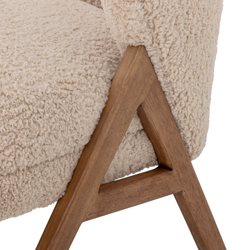 Bloomingville Camino Lounge Stuhl, Natur, Holz, Baumwolle