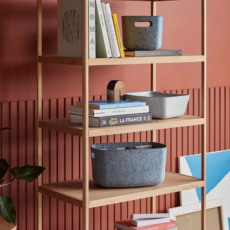 Cestas azules de fieltro Hübsch Mellow (juego de 4)