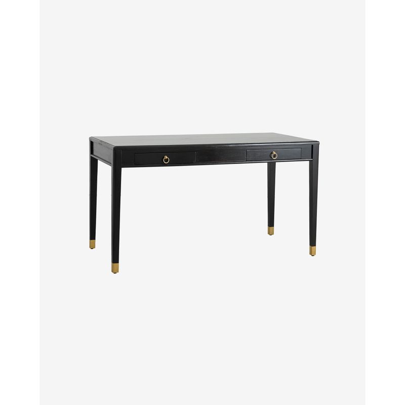 Bureau EMS Nordal avec deux tiroirs, noir, bois