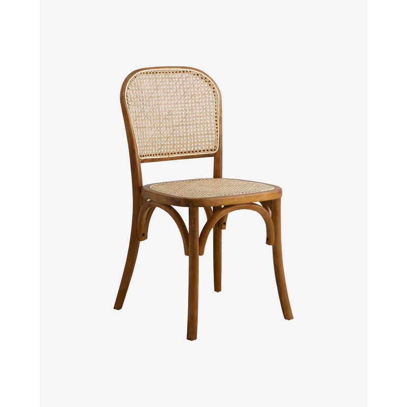 Chaise Nordal Wicky, marron, rotin, bois