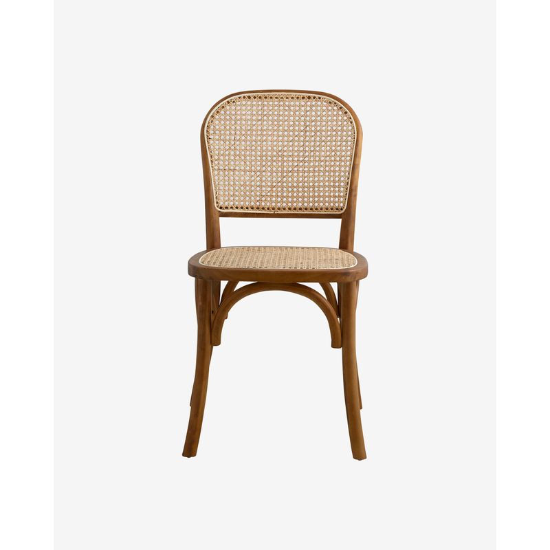 Chaise Nordal Wicky, marron, rotin, bois
