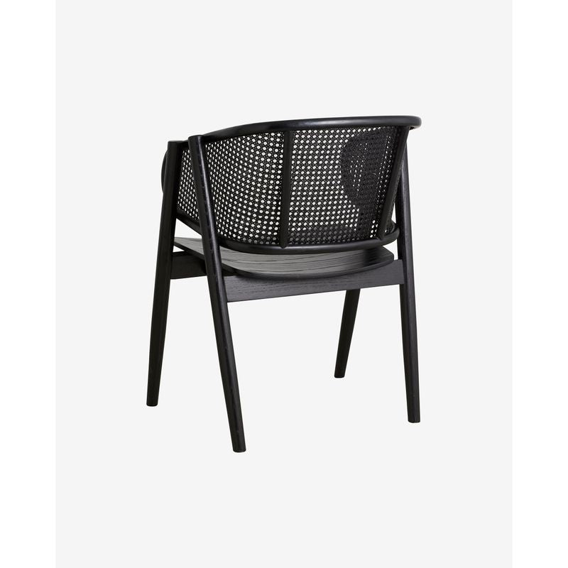 Nordal Wicky Loungesessel, schwarz, Rattan, Holz