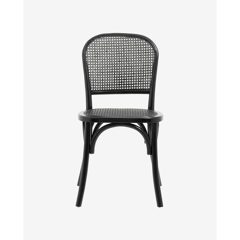 Nordal Wicky Stuhl, schwarz, Rattan, Holz