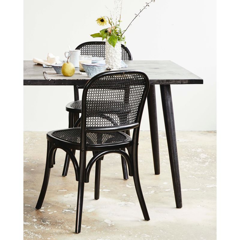 Nordal Wicky Stuhl, schwarz, Rattan, Holz