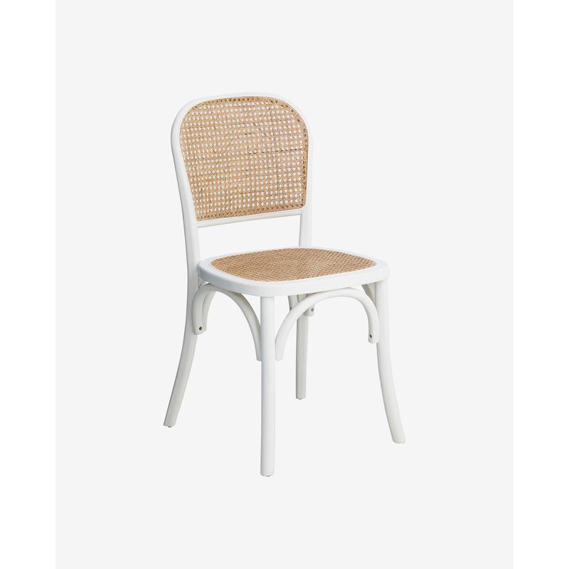 Nordal Wicky Stuhl, weiß, Rattan, Holz