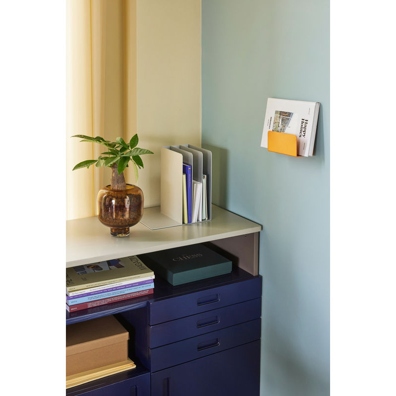 Hübsch Study kast, gris oscuro, azul
