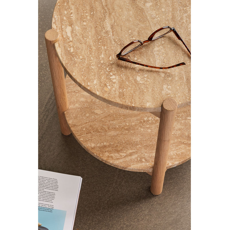 Mesa auxiliar Hübsch Trava, madera natural