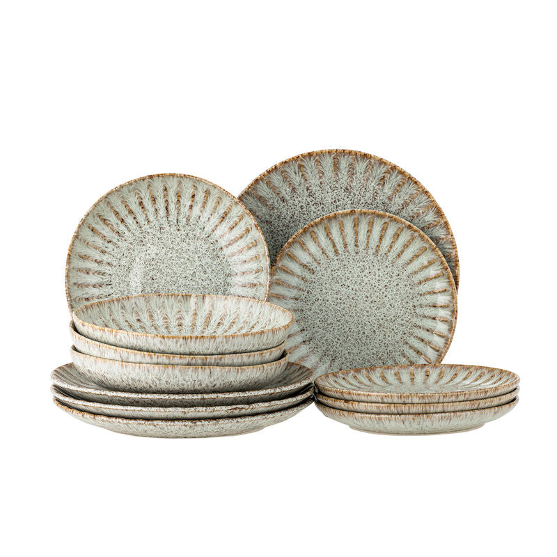 Creative Collection Fleur borden set, naturel aardewerk