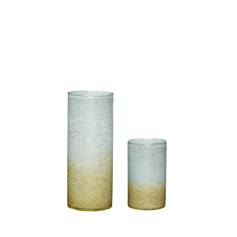 Hübsch Shimmer Vase Bleu/Marron (lot de 2)