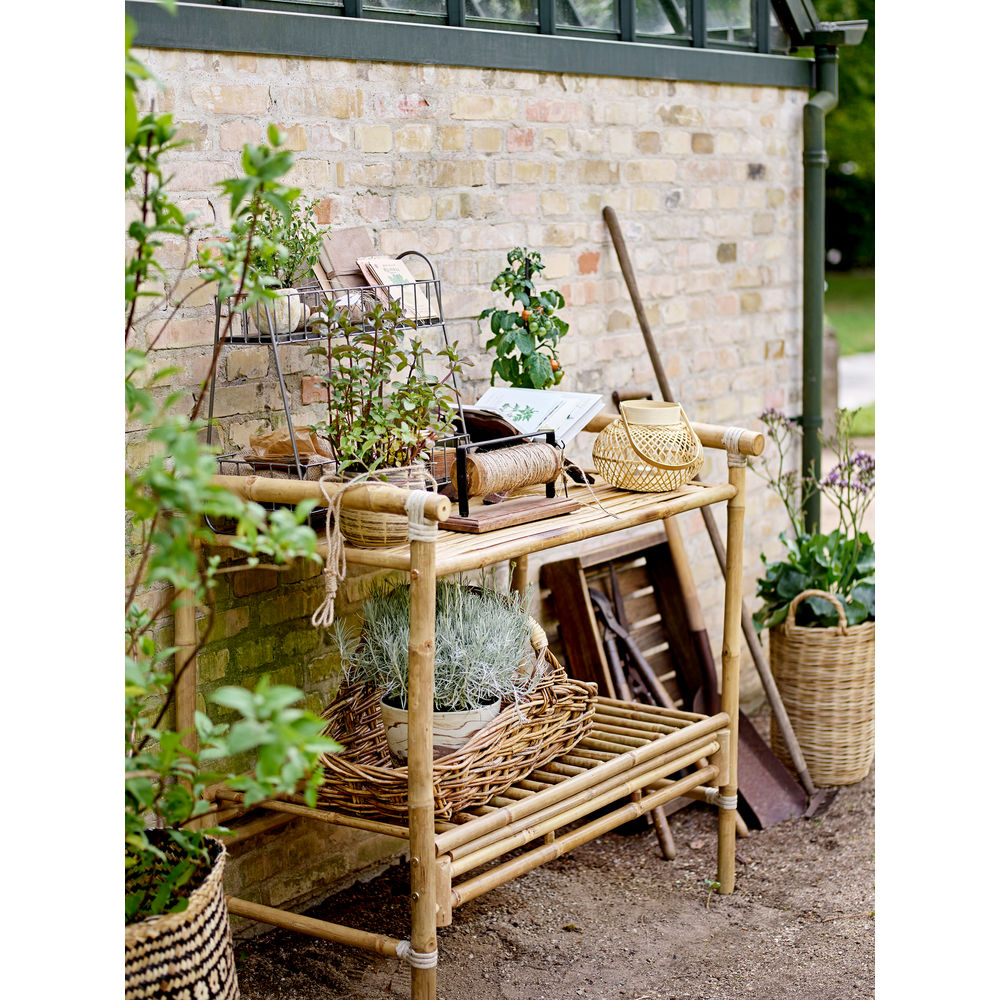Blooming ville Barni Spule mit Jute & Schere, braunes, wieder gewonnenes Holz