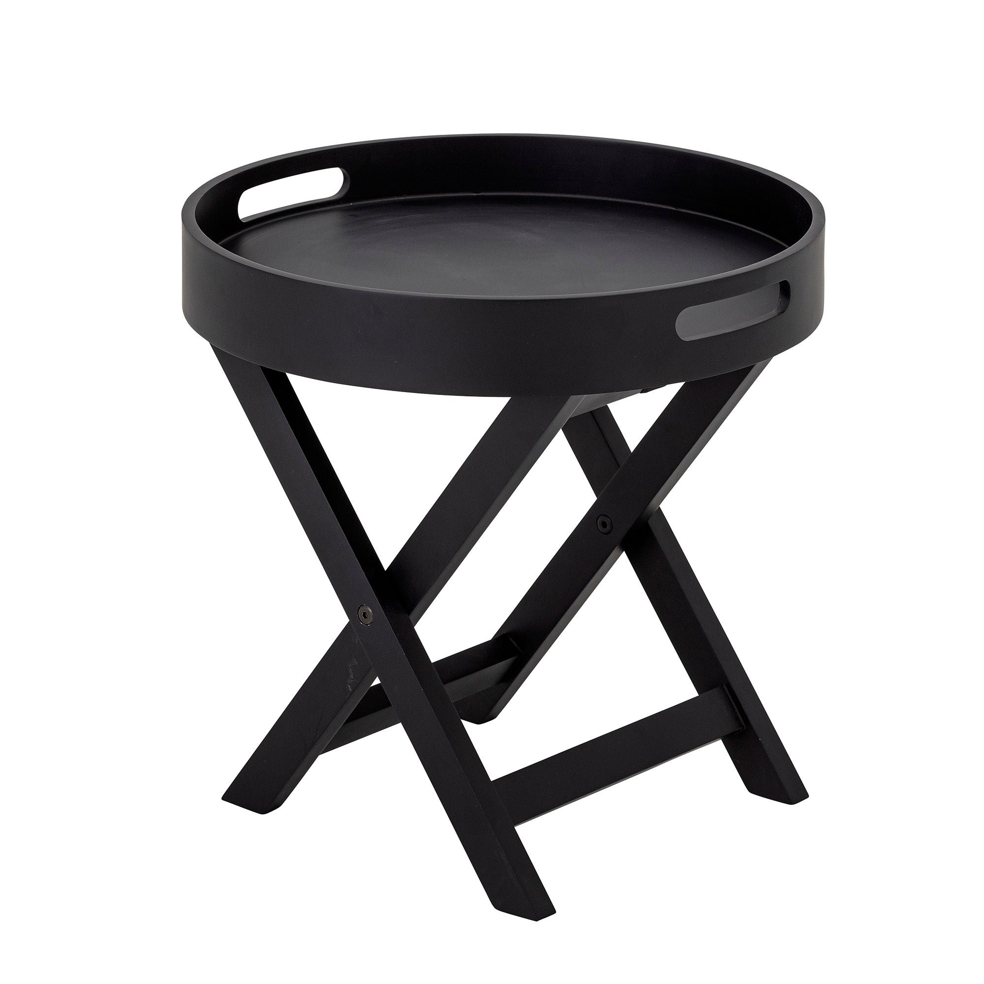 Bloomingville Table d'appoint Freya, Noir, Bois d'hévéa