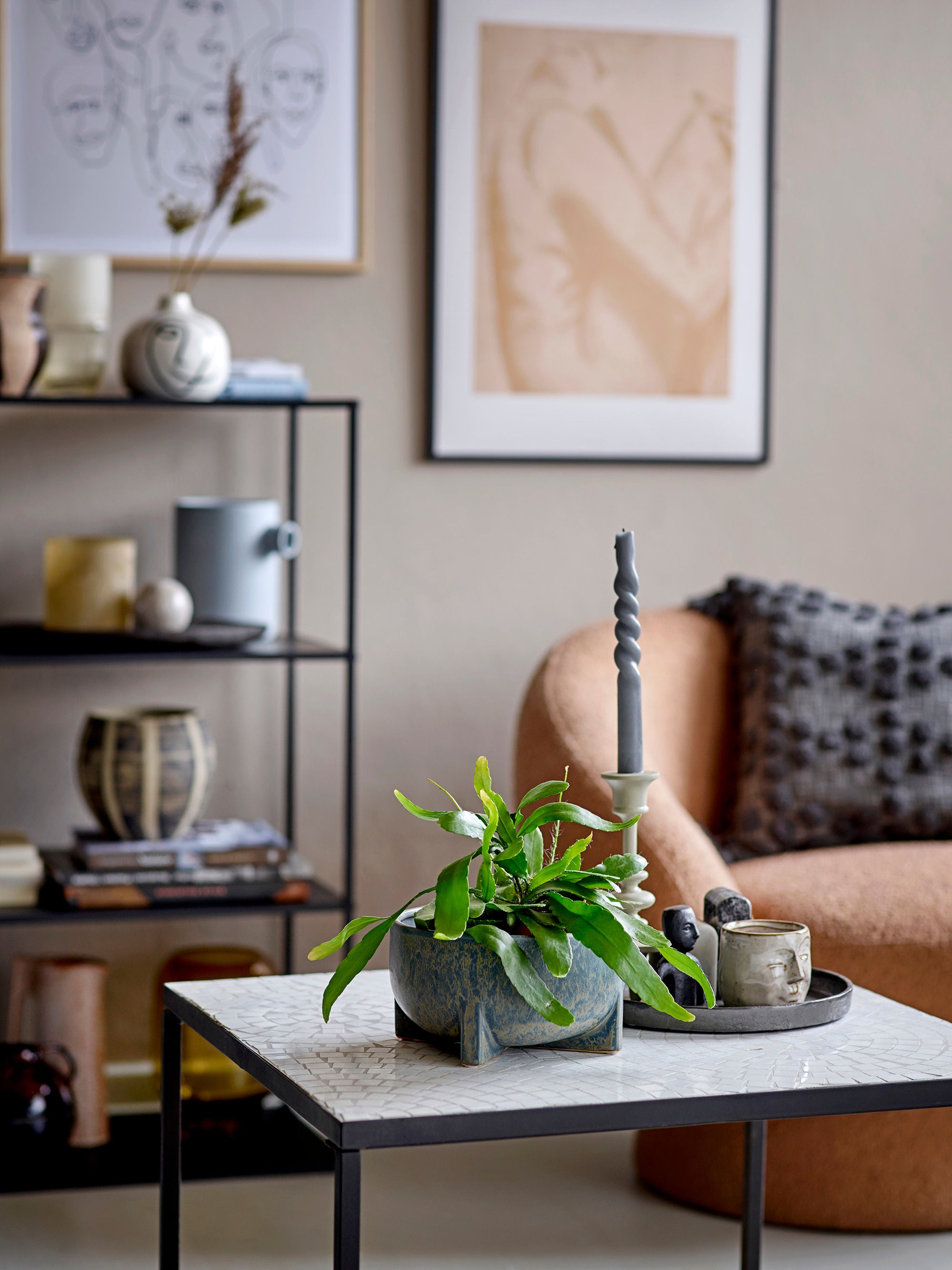 Blooming ville Niah Couch tisch, Weiß, Stein