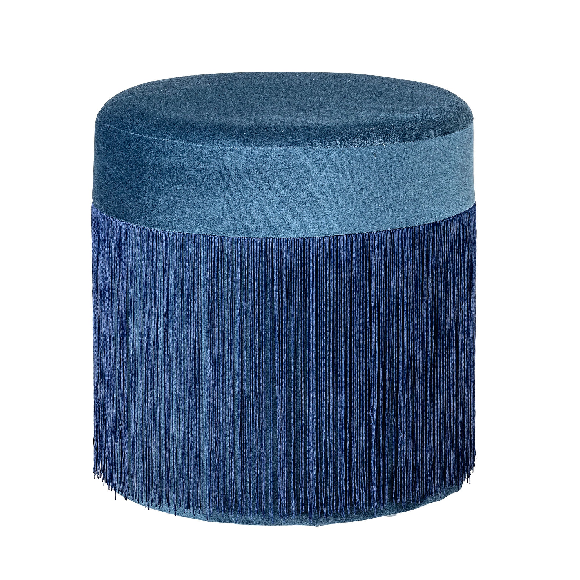 Bloomingville Oma Poef, Blauw, Polyester