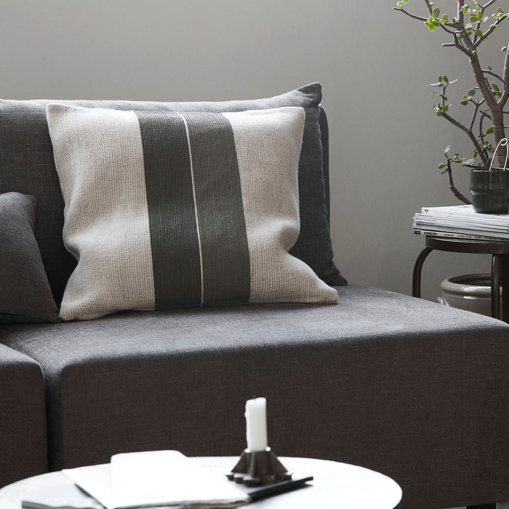 Housse de coussin House Doctor, Canva & Pete B, vert/sable