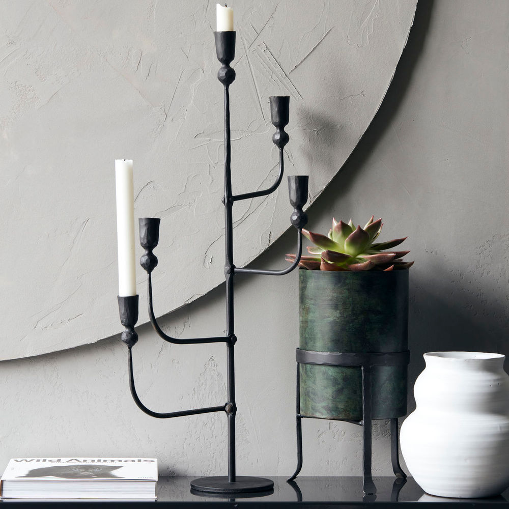 House Doctor Kandelaber pour 5 bougies, Ira, Noir