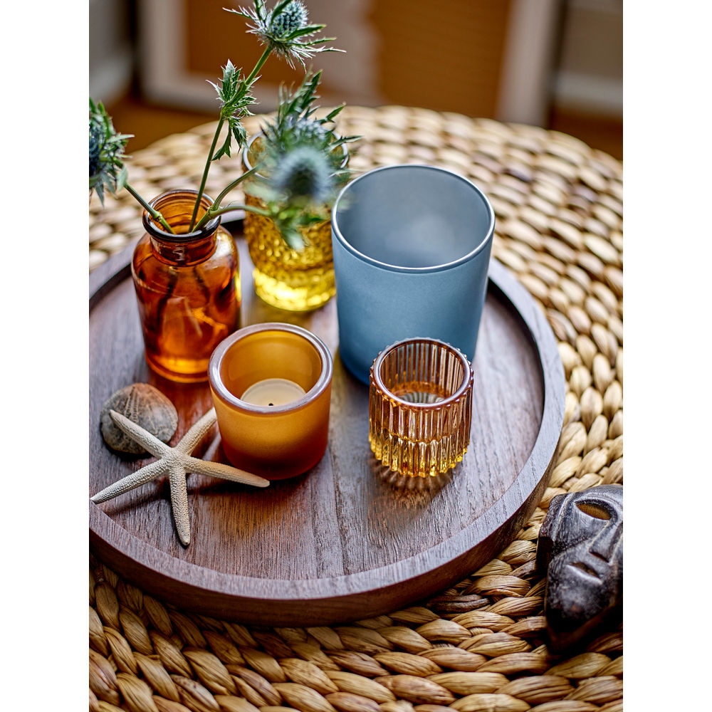 Bloomingville Sanga Plateau avec Votive, Marron, Verre