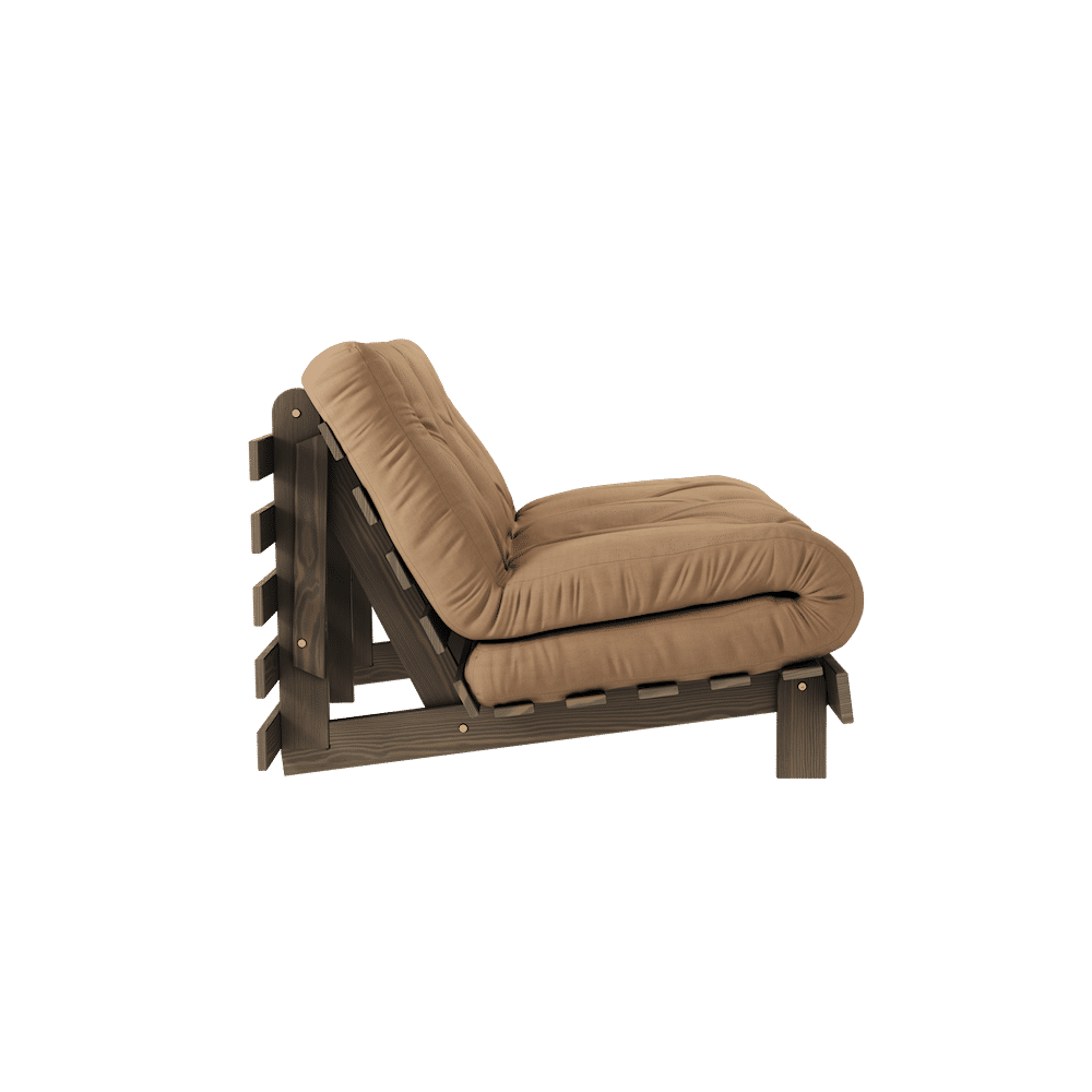 RAÍCES CAROB MARRÓN 140X200 W. COLCHÓN MOCCA ROOTS