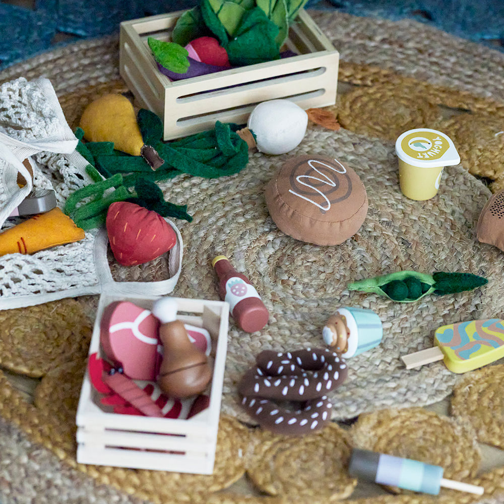 Bloomingville MINI Elhardt Spielset, Gemüse, Gelb, Baumwolle
