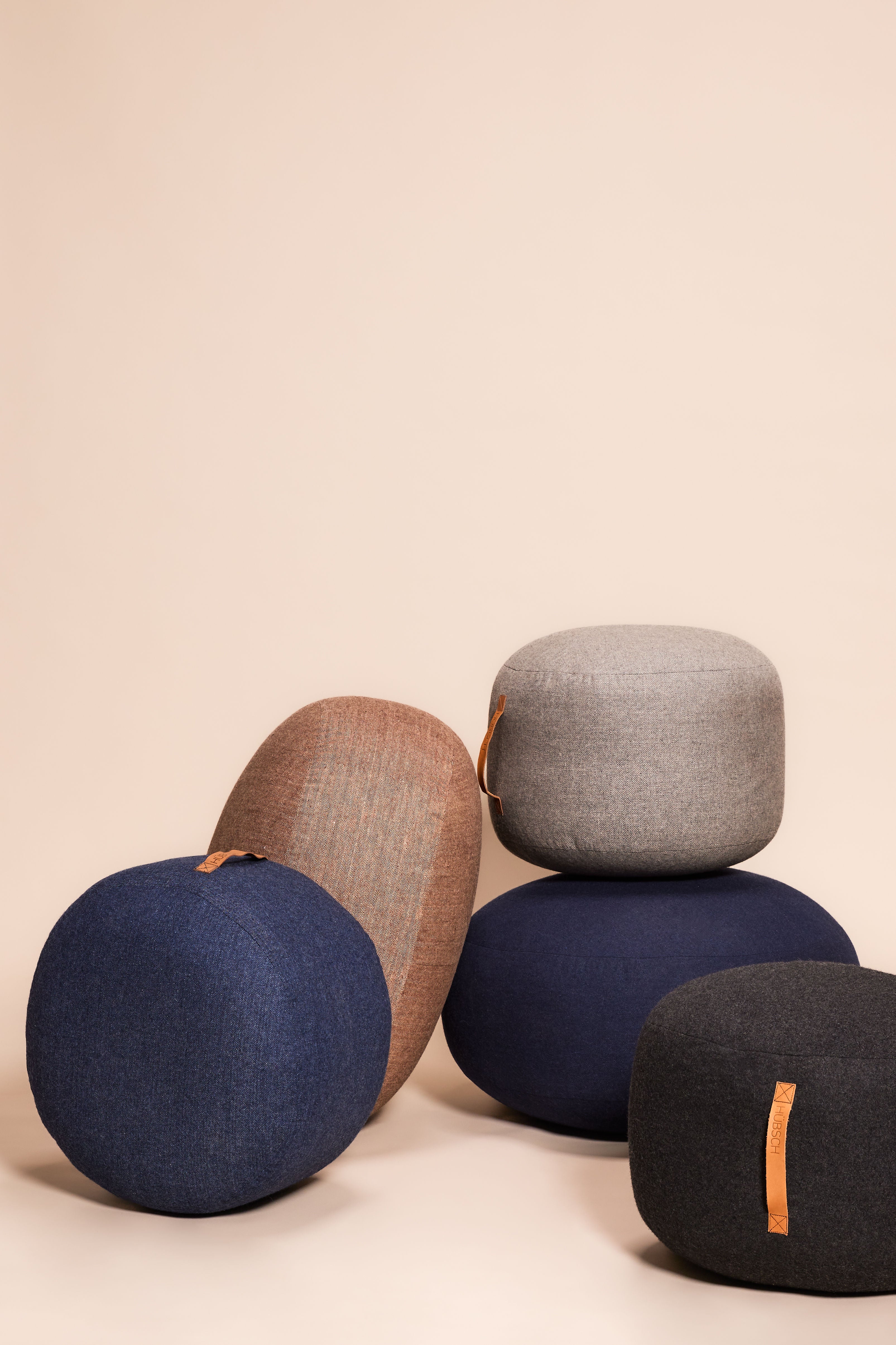 Hübsch Mochi Poef Ø50 Blau