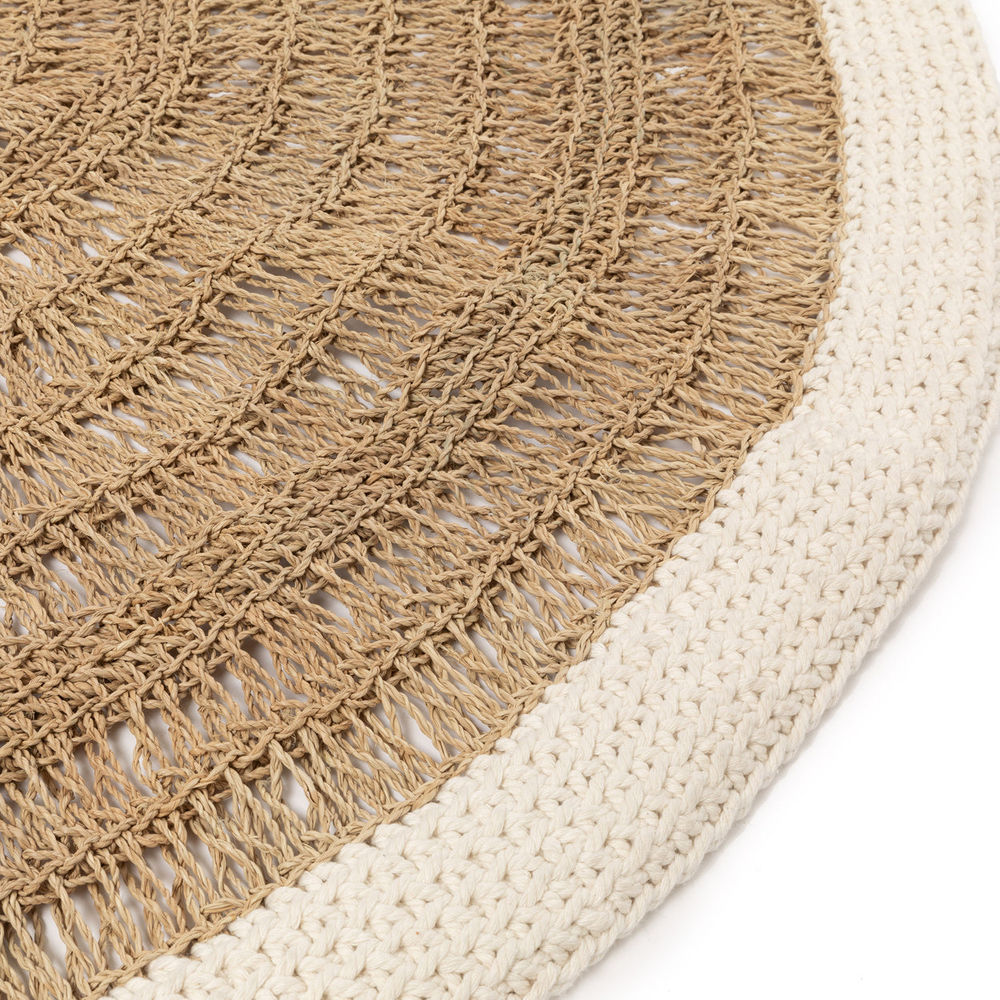 Alfombra Bazar Bizarre Round Seagrass & Cotton-Blanco Natural-100