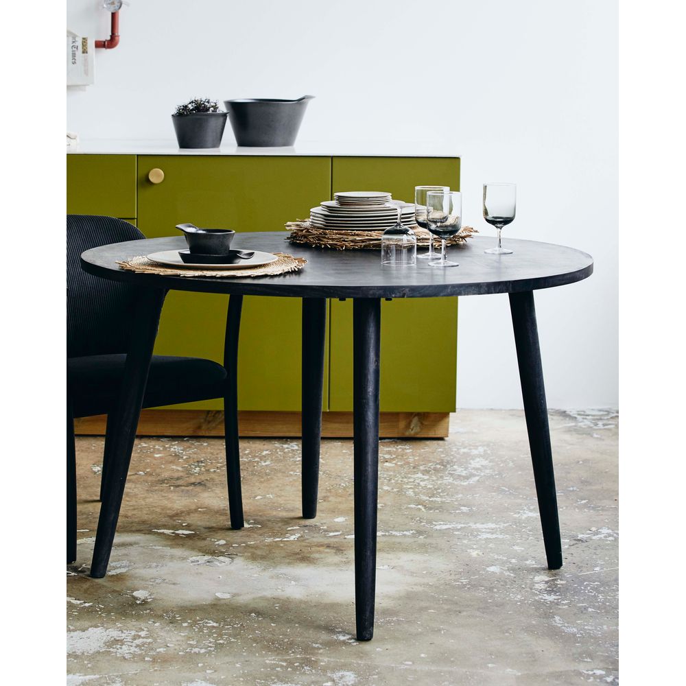 Nordal Mesa de comedor redonda A/S HAU-Madera negra