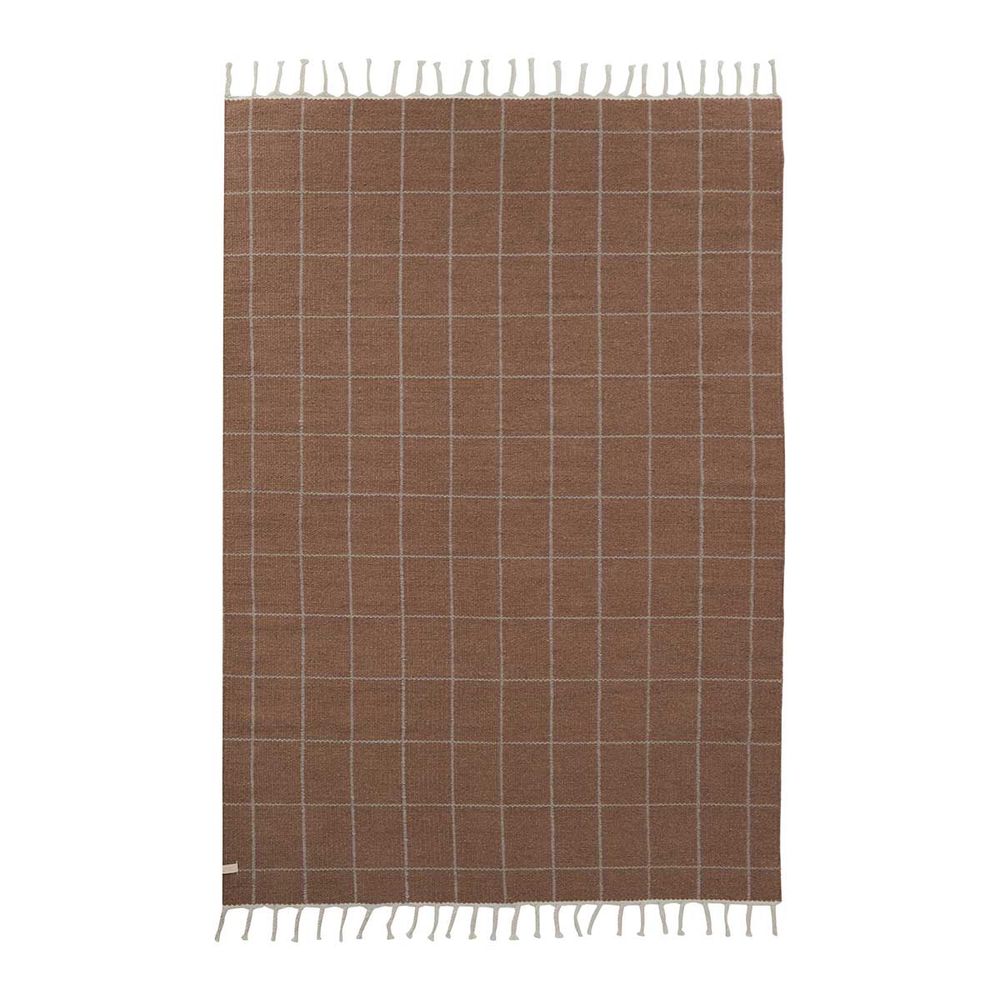 Alfombra OYOY LIVING Grid-Caramel/Offwhite