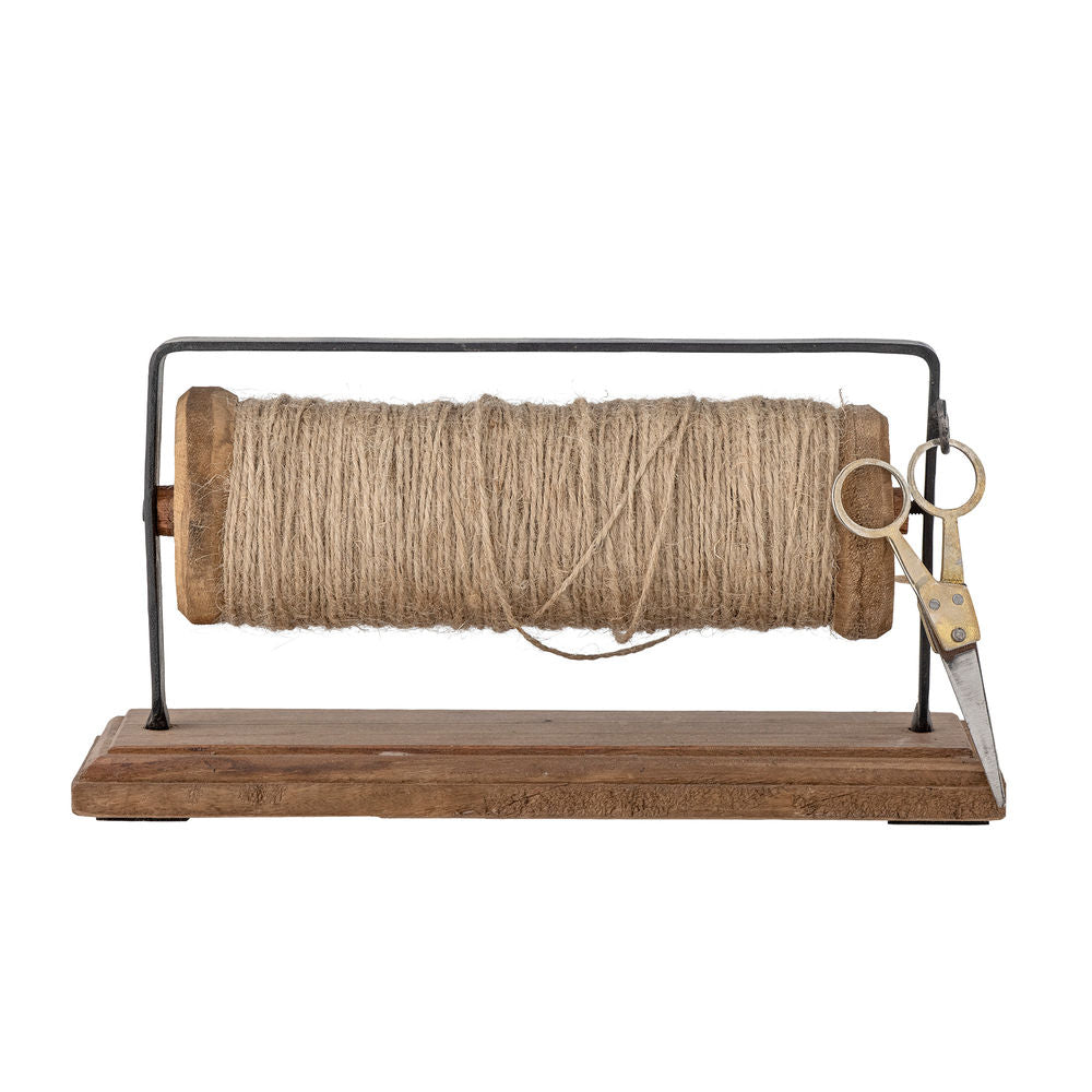 Blooming ville Barni Spule mit Jute & Schere, braunes, wieder gewonnenes Holz