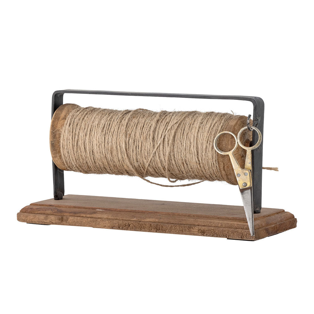 Blooming ville Barni Spule mit Jute & Schere, braunes, wieder gewonnenes Holz