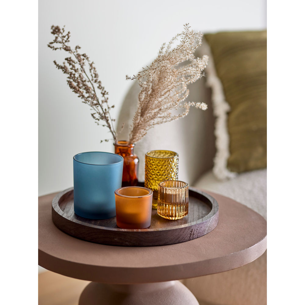 Bloomingville Sanga Plateau avec Votive, Marron, Verre