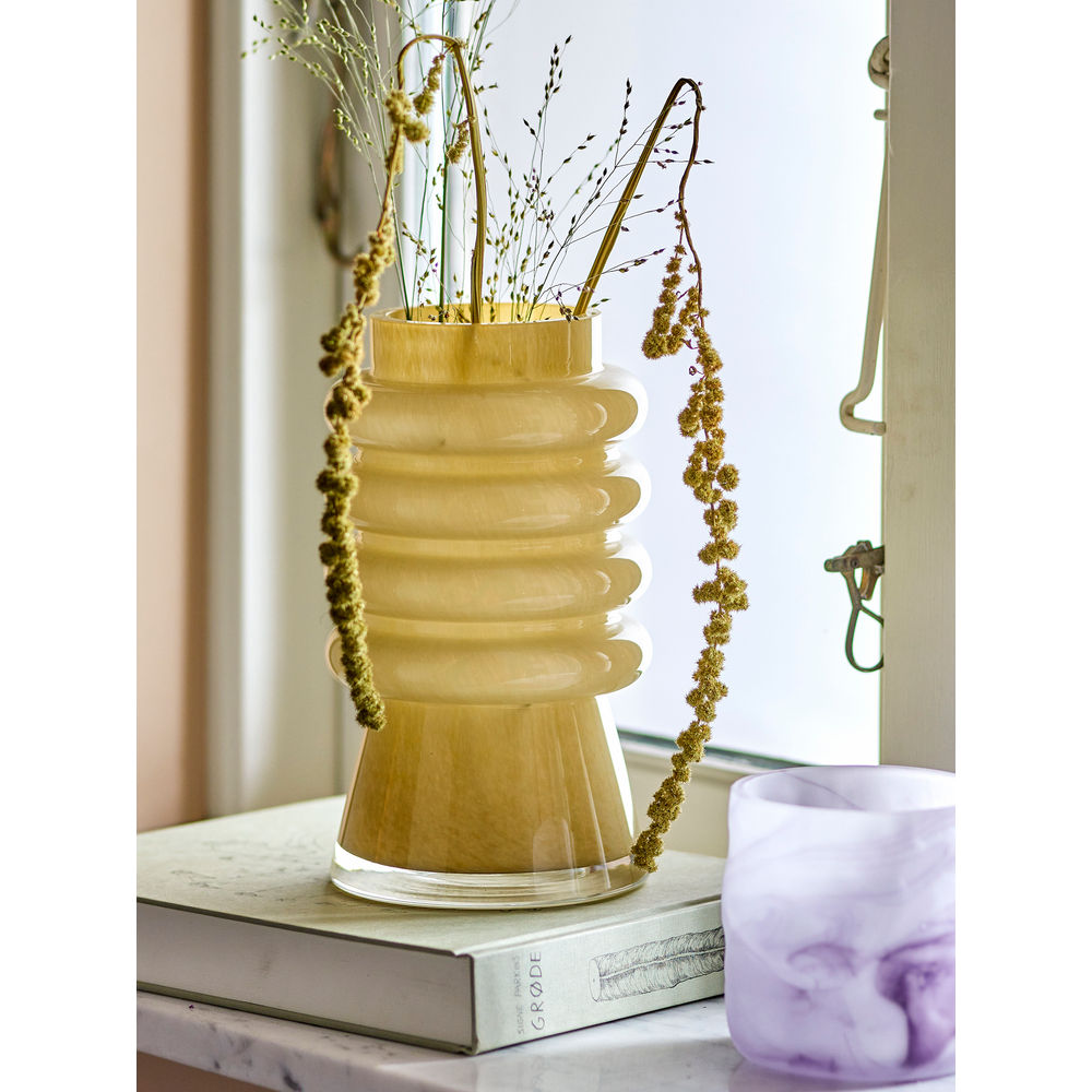 Bloomingville Vase Sahara, Jaune, Verre