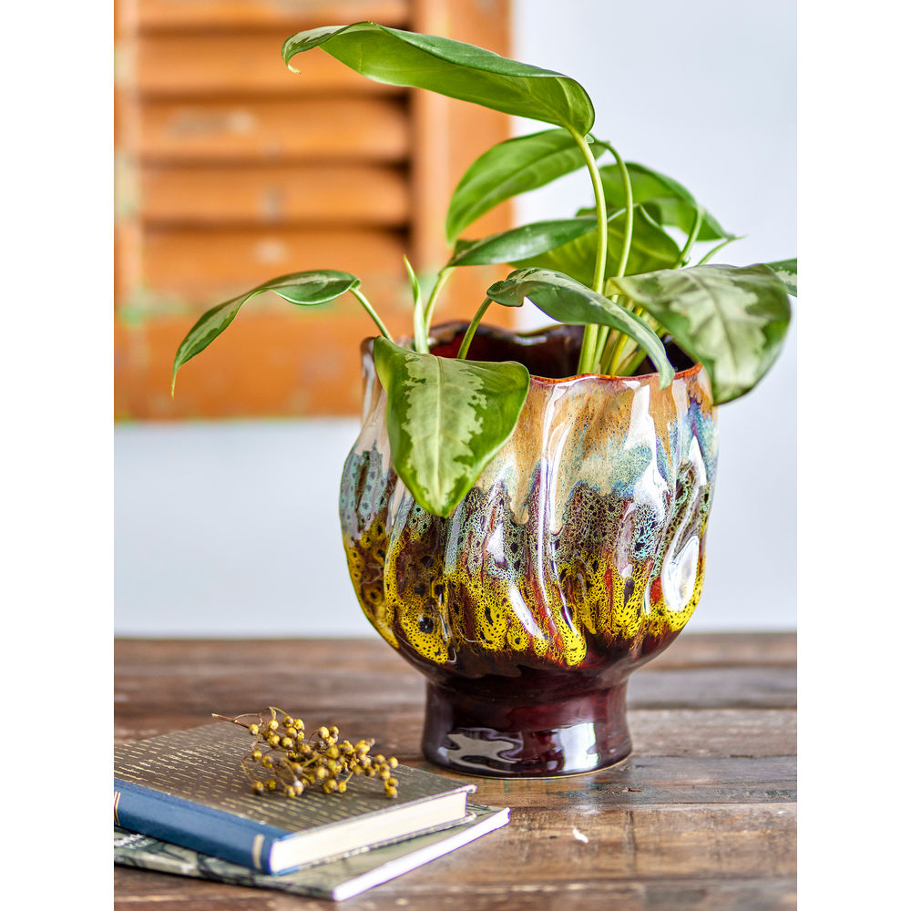 Kreative Sammlung Mahnoor Blumentopf, Braun, Steinzeug