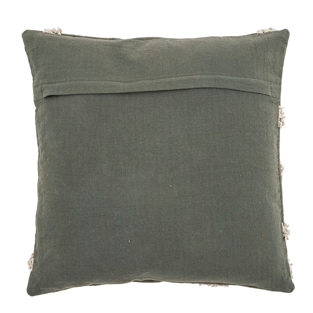 Almohada Bloomingville Mirfield, verde, algodón