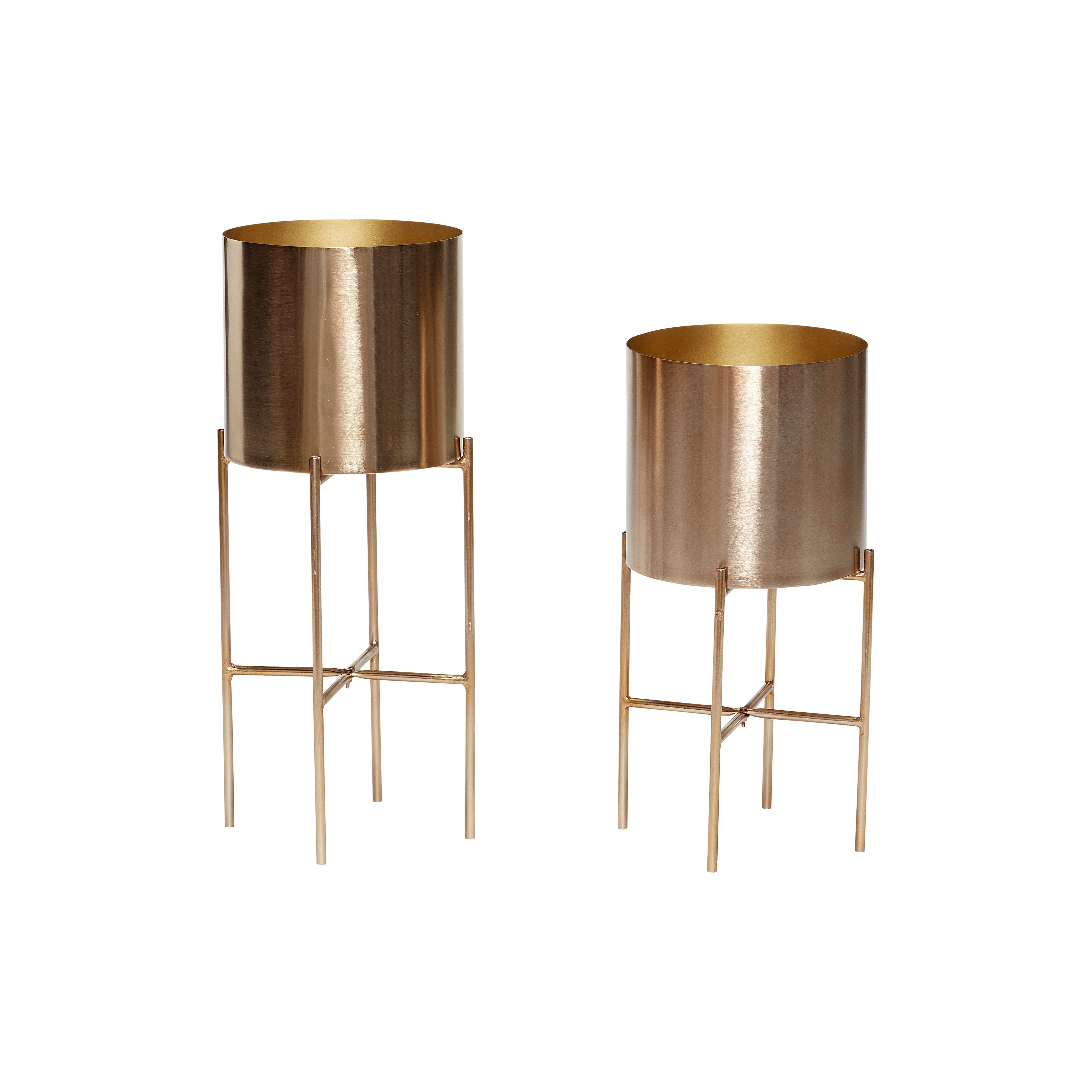 Hübsch Airy Pot en laiton (lot de 2)