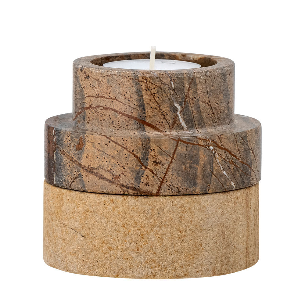 Bloomingville Dalin Votive & Bougeoir, Marron, Grès