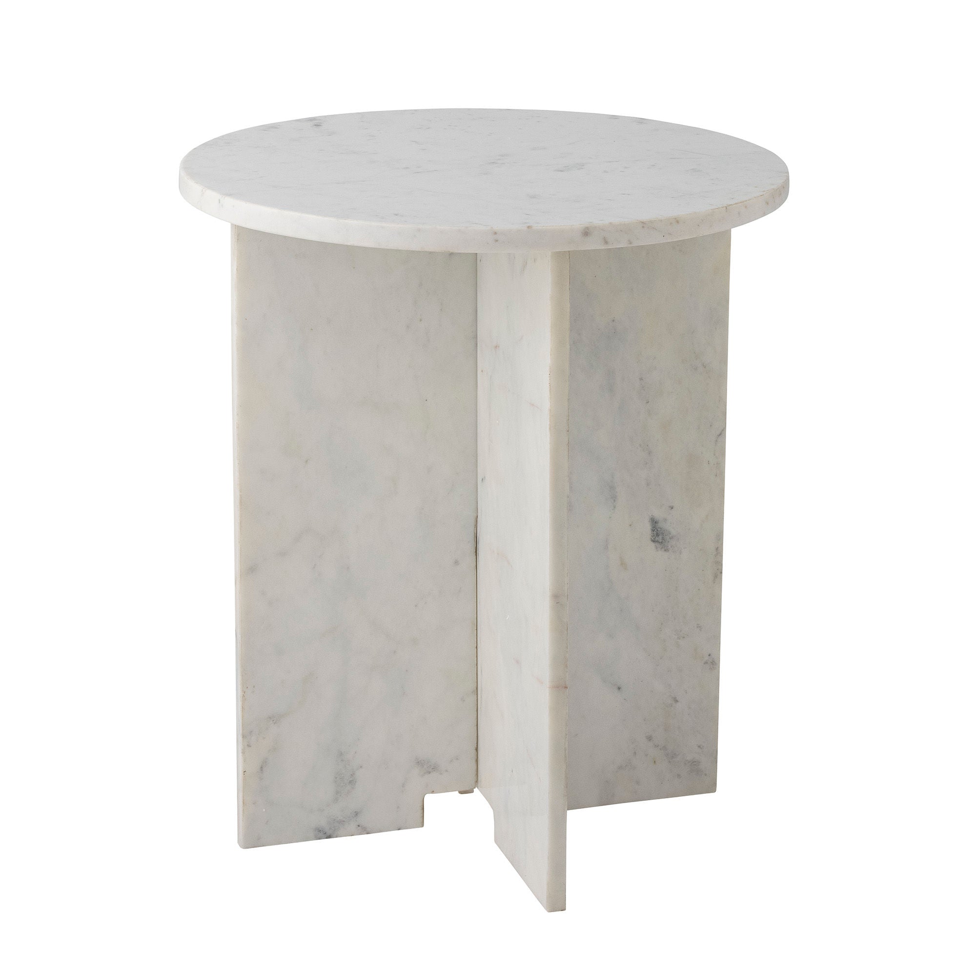 Bloomingville Table d'appoint Jasmia, Blanc, Marbre