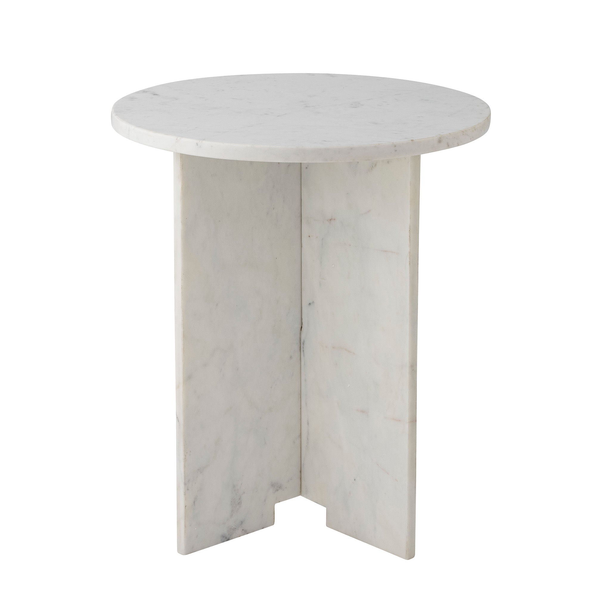 Bloomingville Table d'appoint Jasmia, Blanc, Marbre